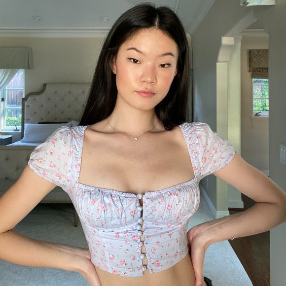 NWT princess polly purple floral top - Picture 2 of 4